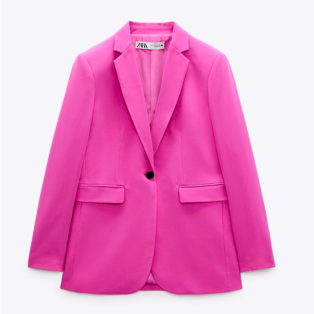 Zara Buttoned Blazer in Fuchsia (Matching Trousers Available)